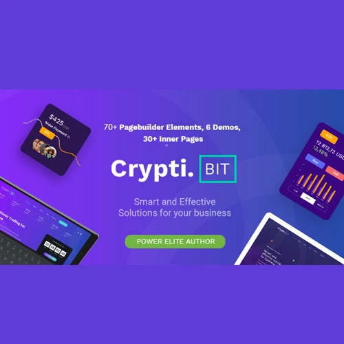 CryptiBIT - Technology, Cryptocurrency, ICO IEO Landing Page WordPress theme