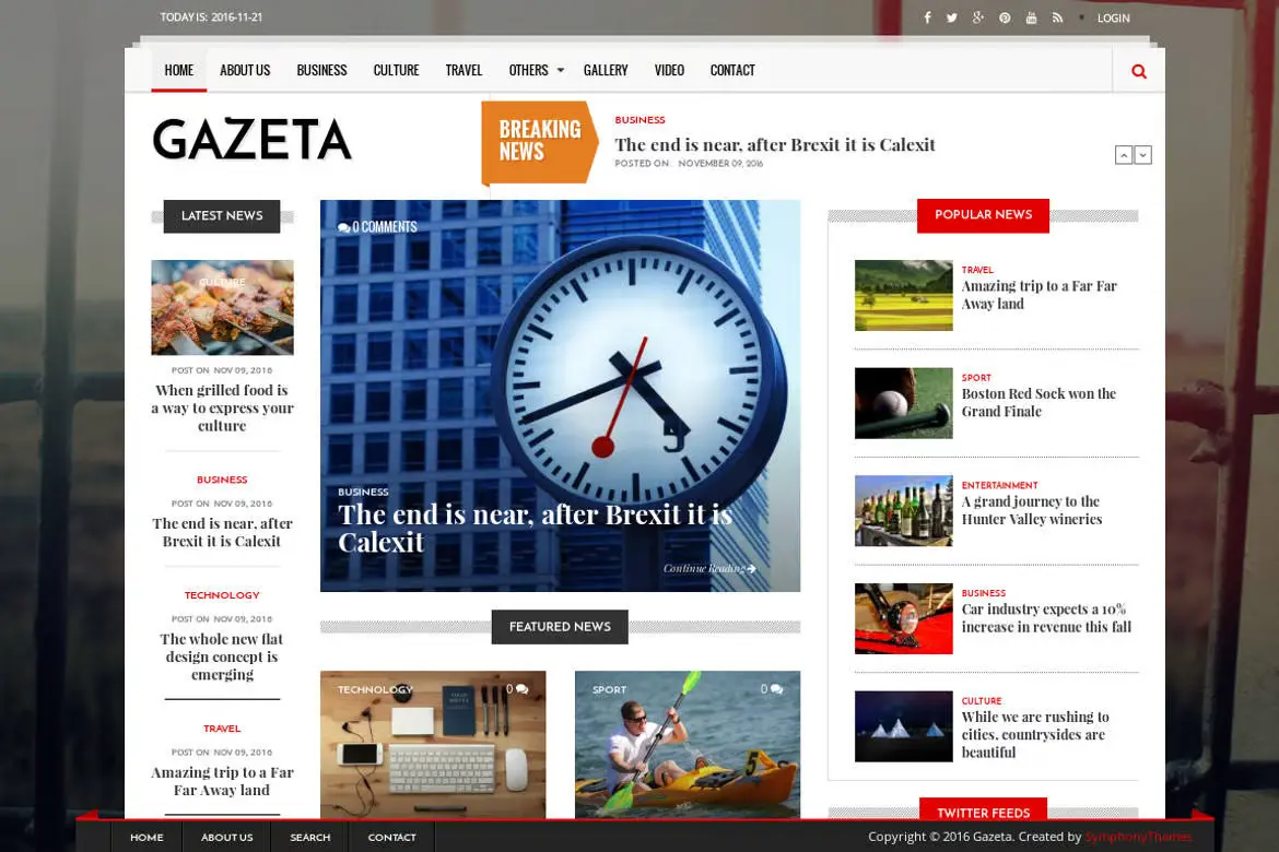 Gazeta - News & Magazine Drupal 8 Theme