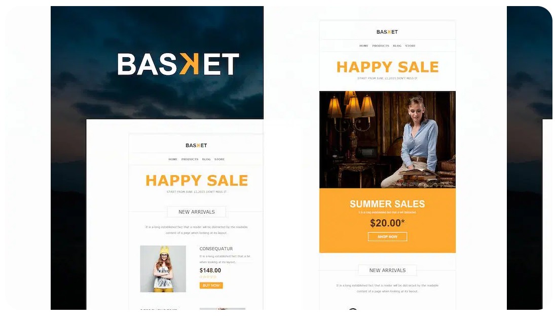 Basket - eCommerce Responsive E-mail Templates