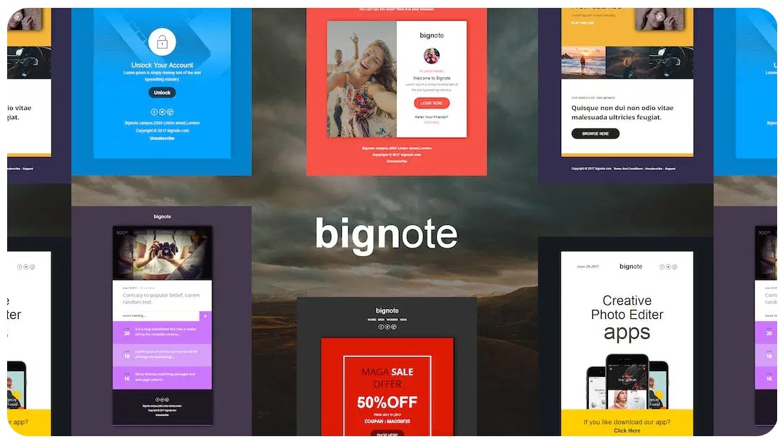 Bignote - 24 Unique Responsive Email Notification