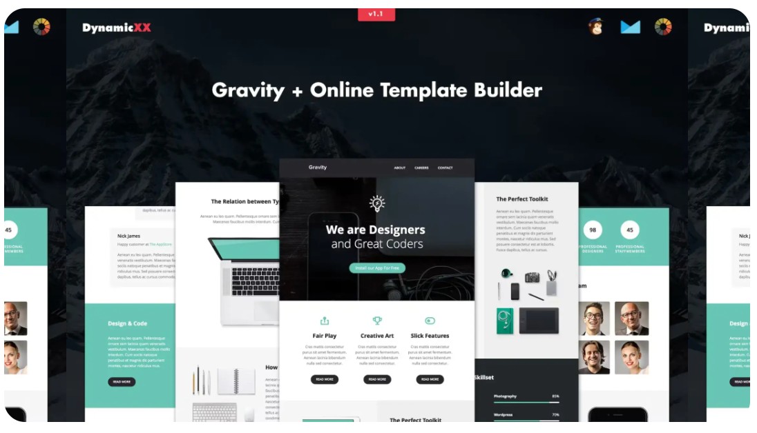 Gravity - Responsive Creative Email + Builder
