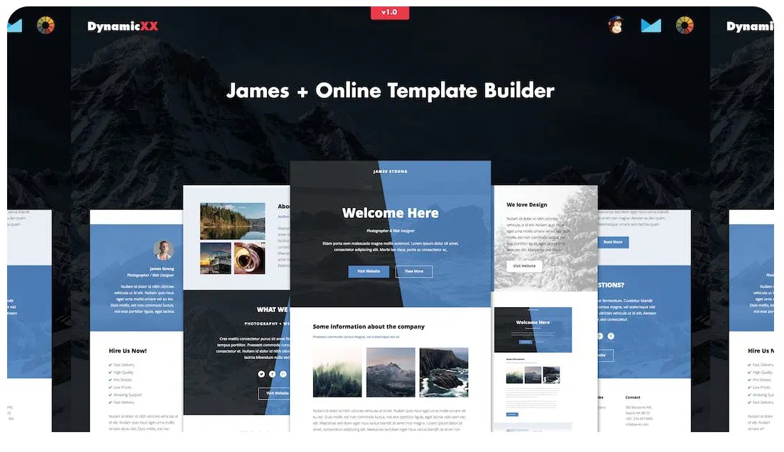 James - Responsive Email + Online Template Builder