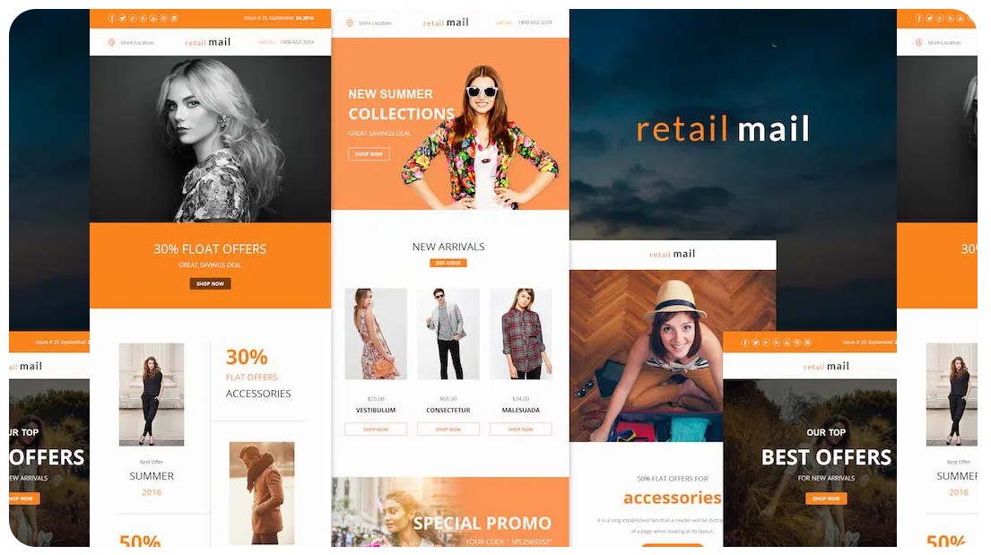 Retail Mail - Responsive E-mail Templates set