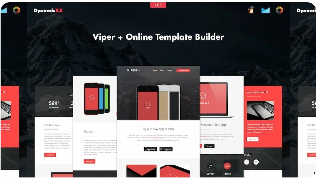 Viper - Responsive APP Business Email + Builder