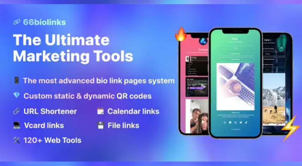 66biolinks – Bio Links, URL Shortener, QR Codes & Web Tools (SAAS)