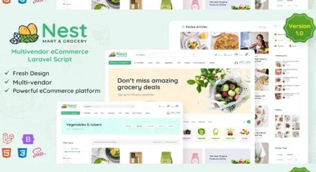 Nest – Multivendor Organic & Grocery Laravel eCommerce