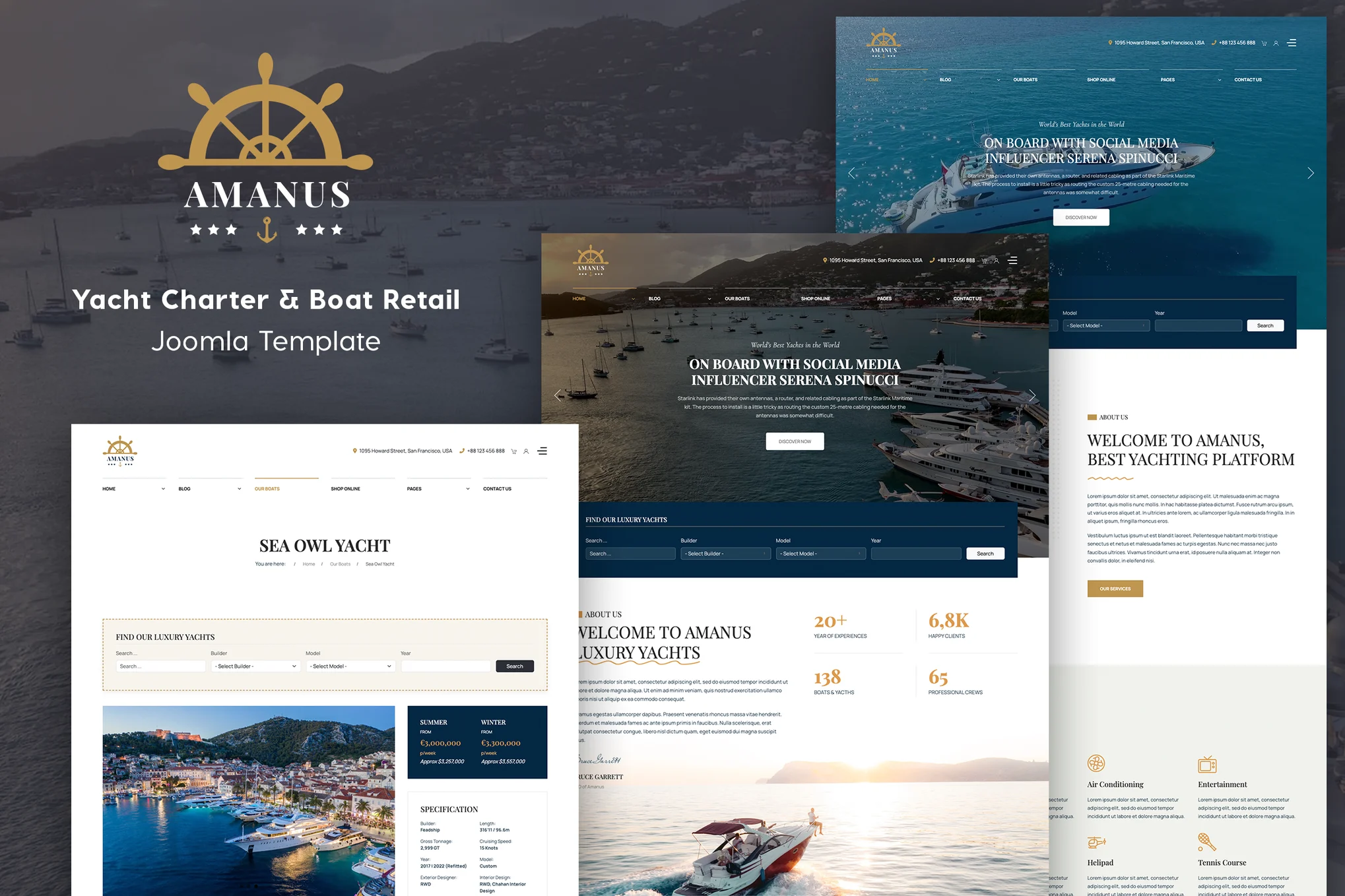 Amanus Yacht Charter Joomla Template