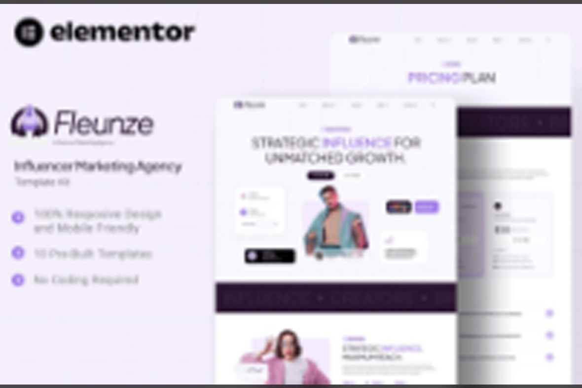 Fleunze – Influencer Marketing Agency Elementor Template Kit April 5, 2025