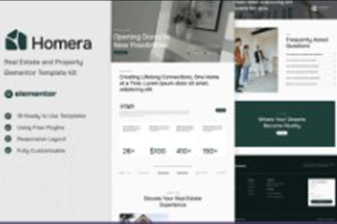 Homera – Real Estate and Property Elementor Template Kit April 15, 2025