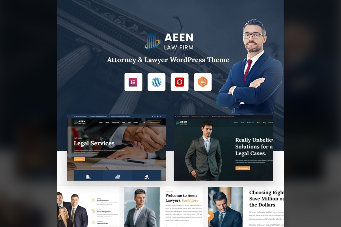 Aeen – Attorney and Lawyer WordPress Theme v1.8.8