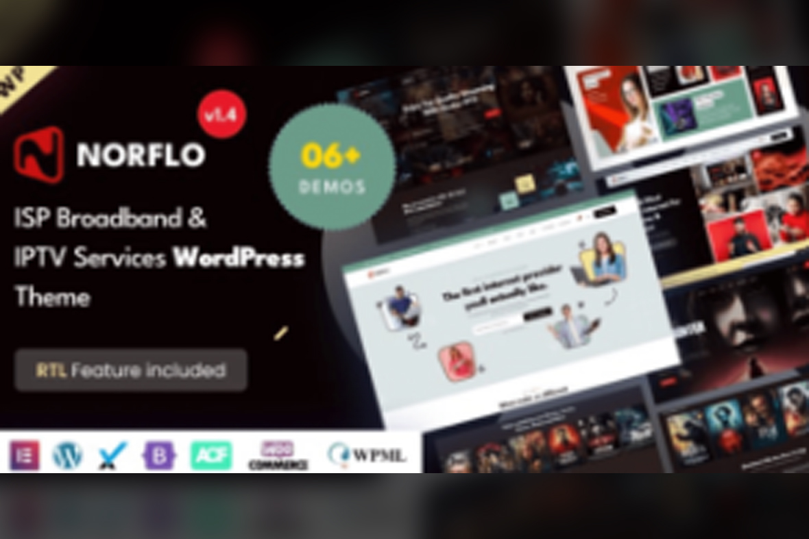 Norflo – ISP and IPTV Services Elementor WordPress Theme v1.4.0