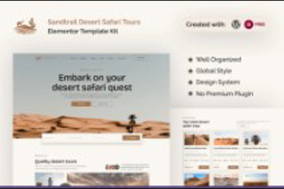 Sandtrail – Desert Safari Tours Elementor Template Kit April 8, 2025