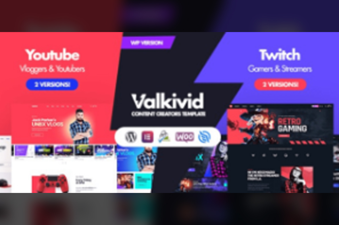 Valkivid – Content Creators WordPress Theme v1.0.1