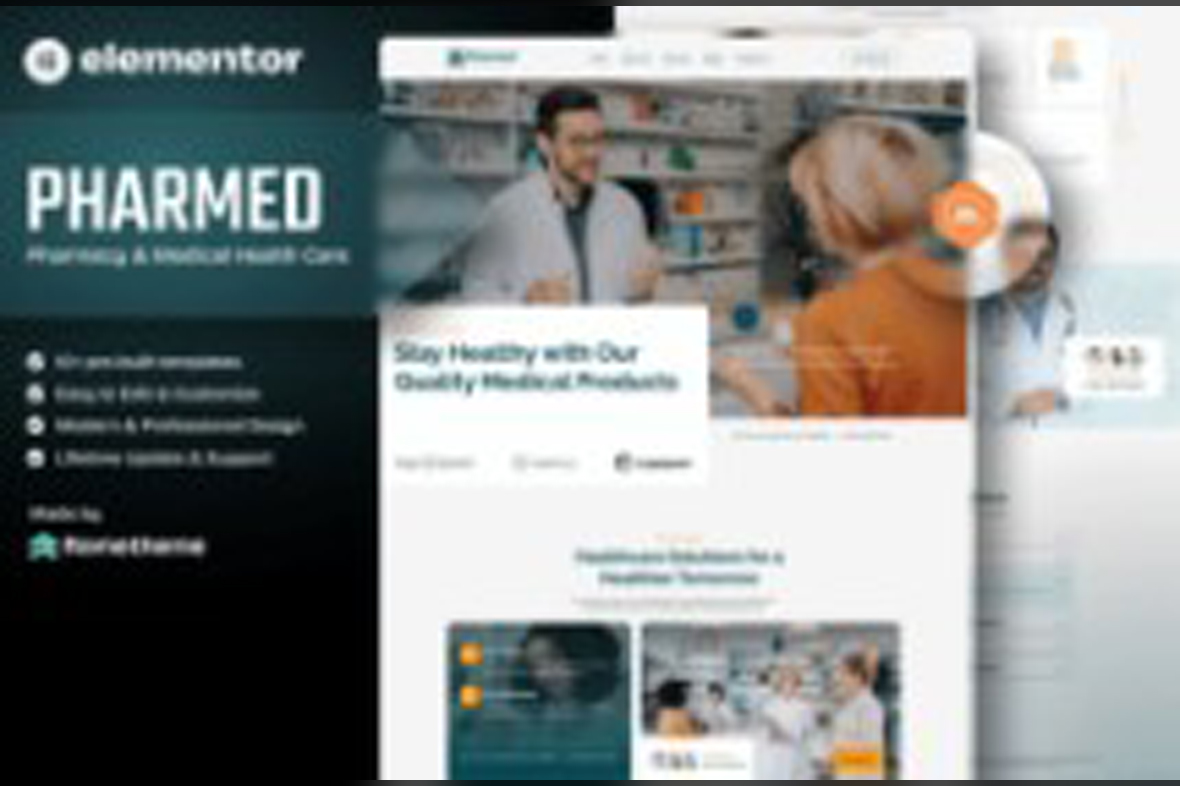 Pharmed – Pharmacy and Medical Health Care Elementor Template Kit April 15, 2025