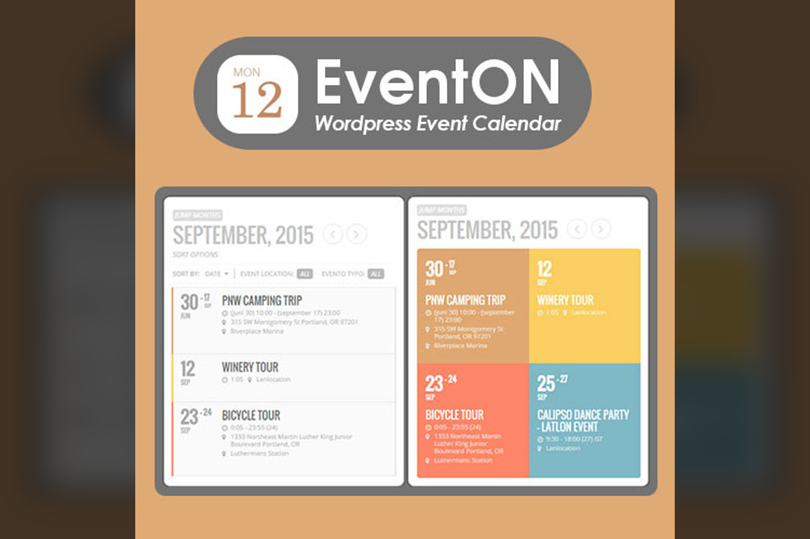 EventOn – WordPress Event Calendar Plugin
