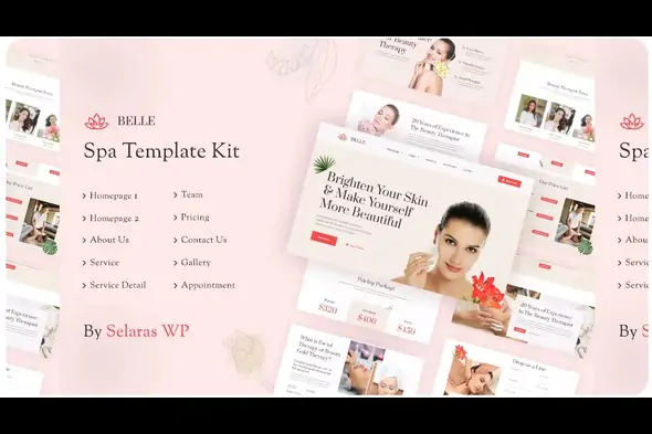 Belle – Spa Massage & Wellness Elementor Template Kit