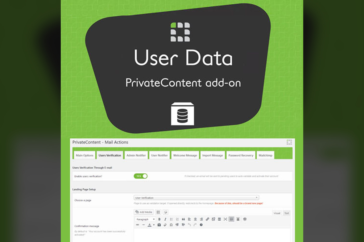 PrivateContent – User Data Add-on v3.5.4