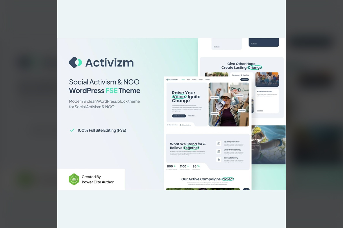 Activizm – Social Activism & NGO Gutenverse FSE WordPress Theme v1.0