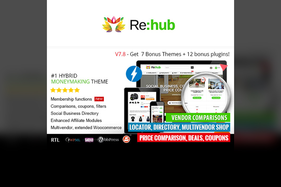 REHub – Price Comparison, Affiliate Marketing, Multi Vendor Store, Community Theme v19.9.2