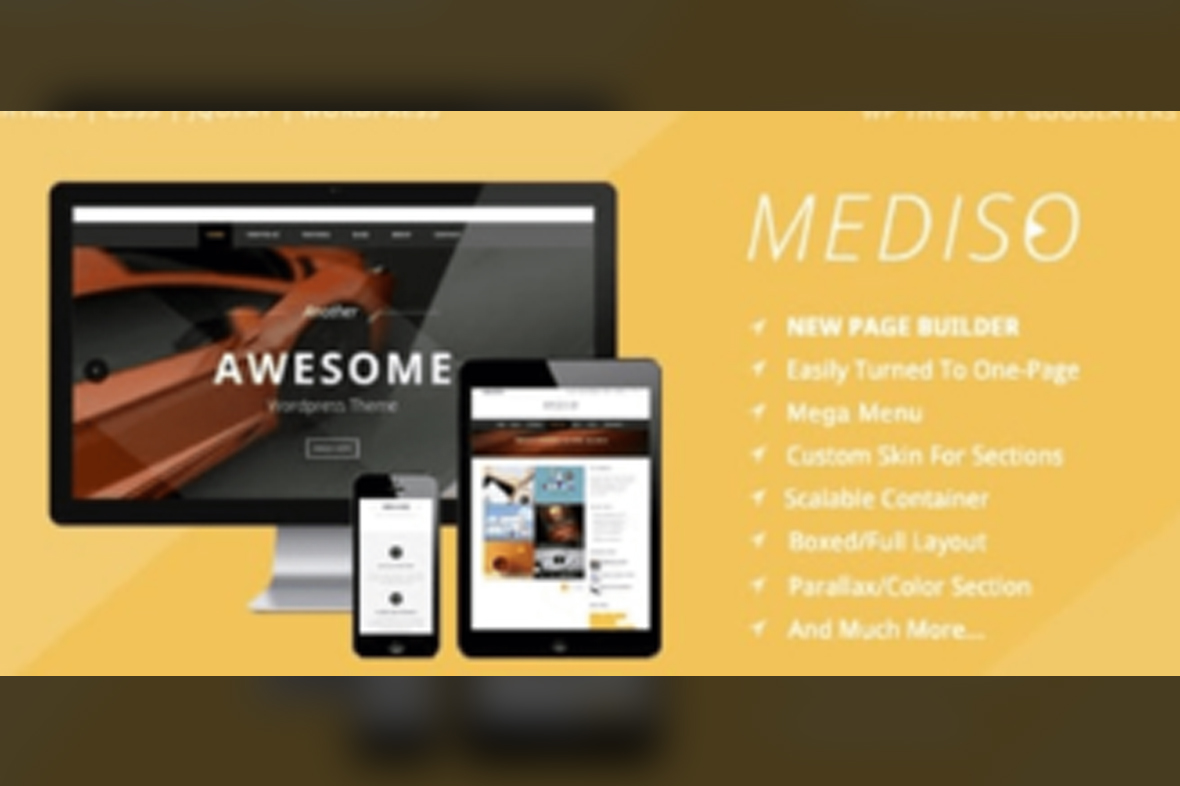 Mediso – Corporate One-Page Blogging WP Theme v1.4.0