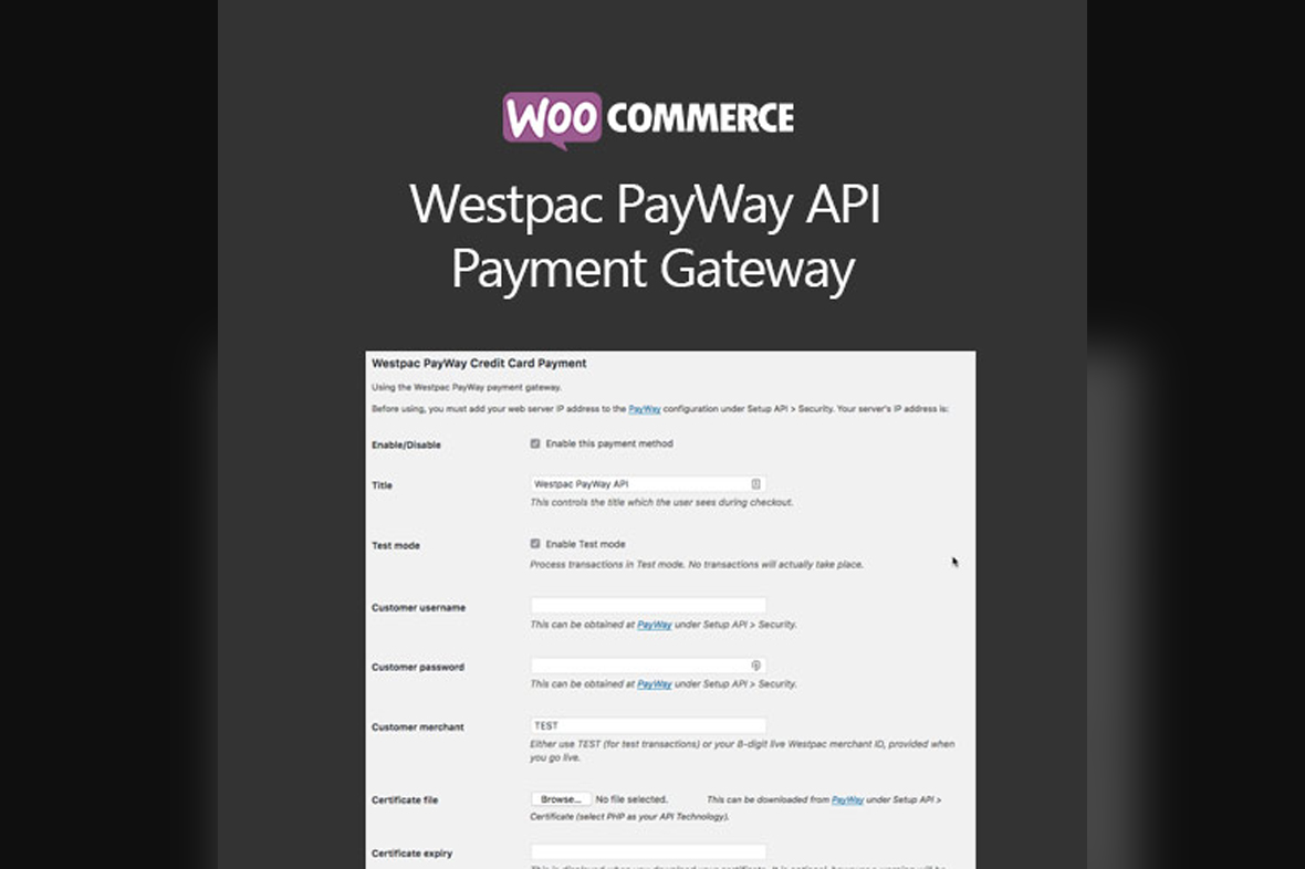 WooCommerce Westpac PayWay API Payment Gateway v1.6.4