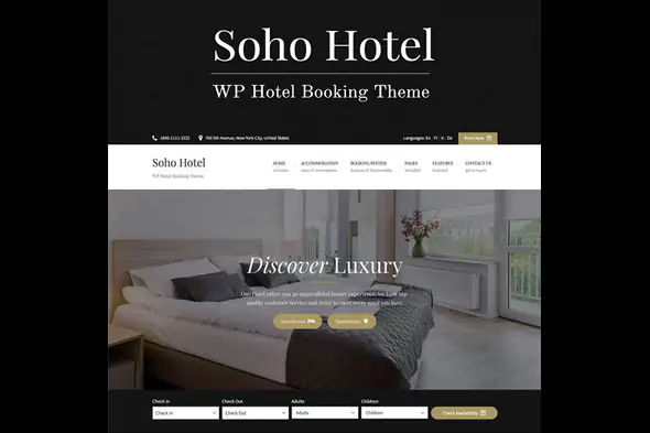 Soho Hotel Booking – This is hotel wordpress theme