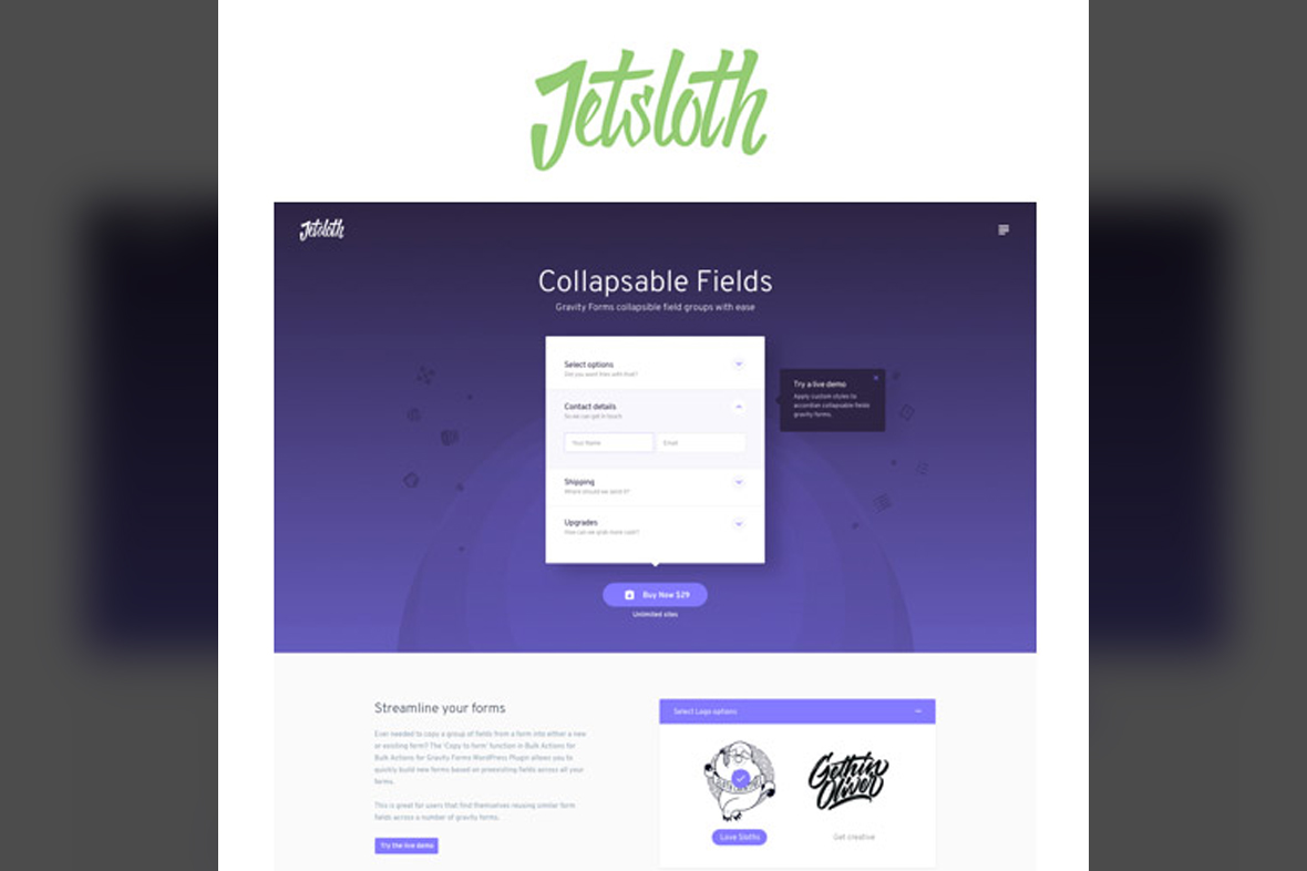 Jetsloth – Gravity Forms Collapsible Sections v1.3.2