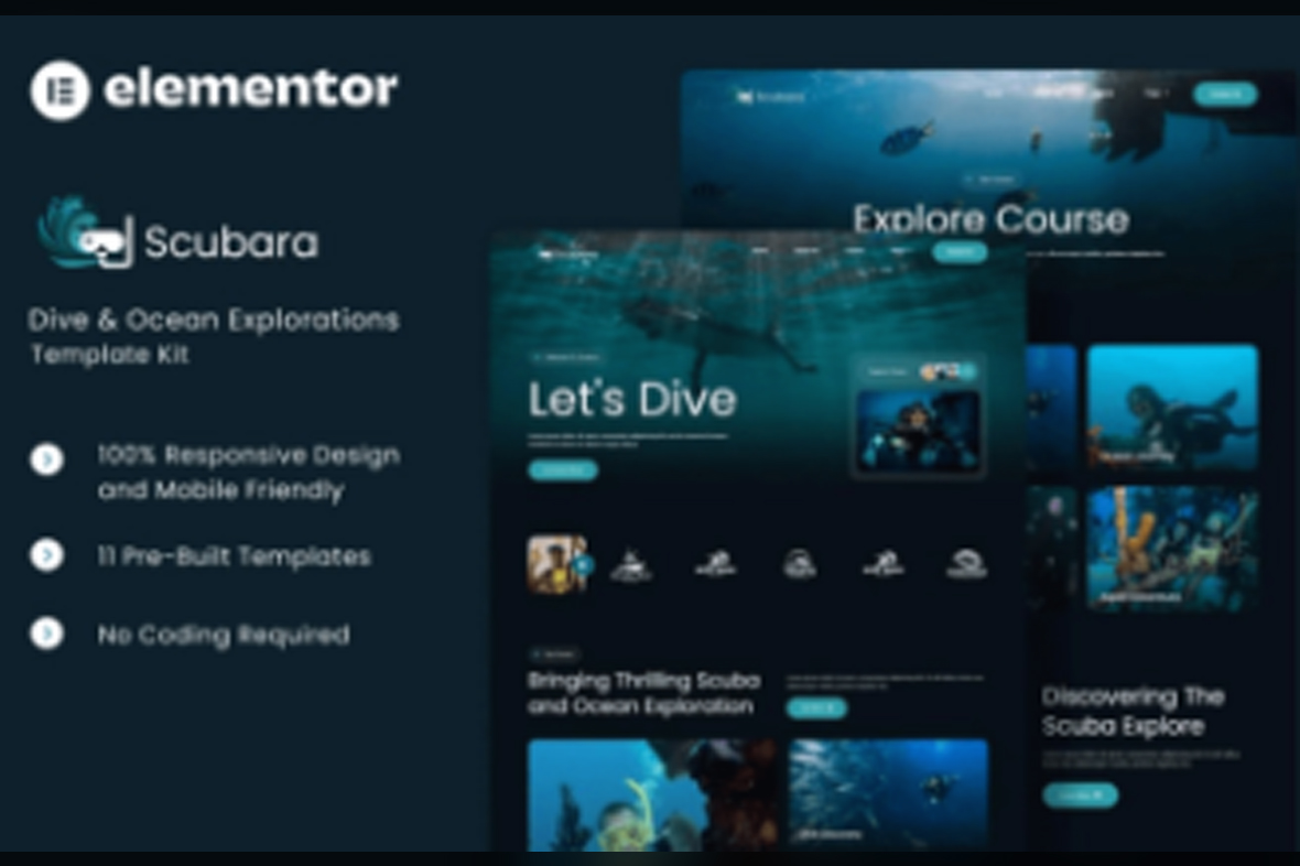 Scubara – Dive and Ocean Explorations Elementor Template Kit Mar-15