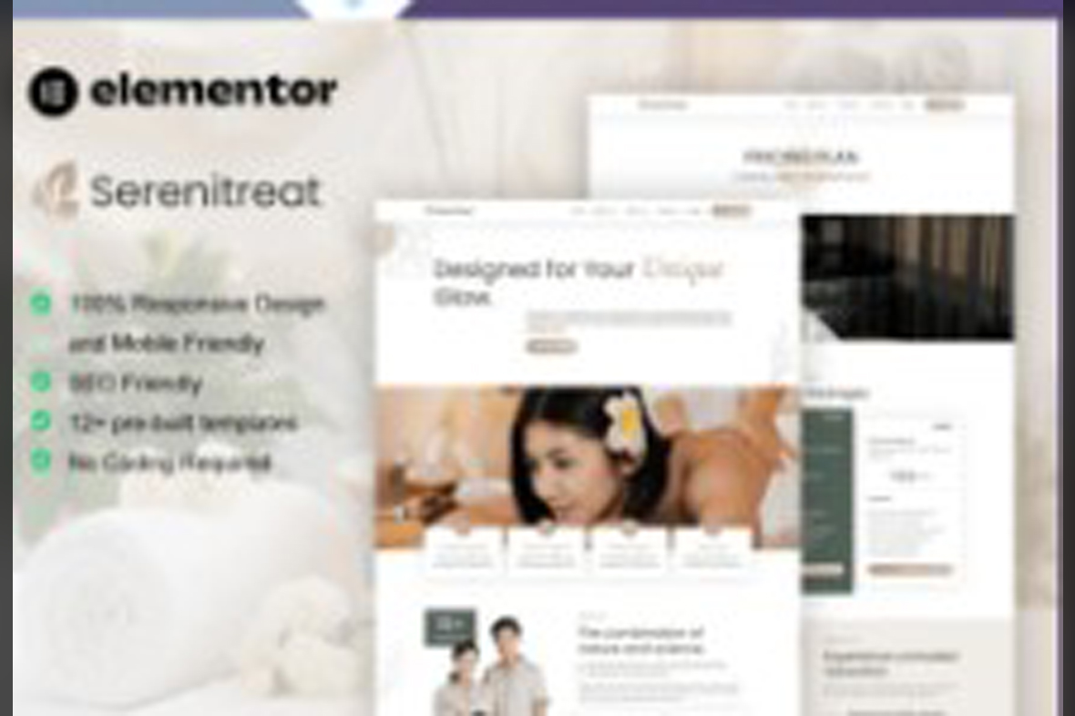 SereniTreat – Spa and Beauty Care Elementor Pro Template Kit April 15, 2025