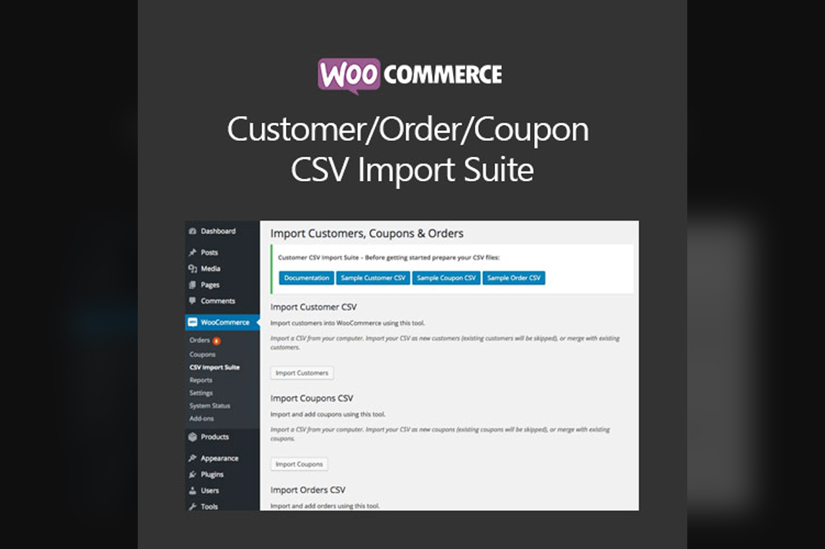 WooCommerce Customer/Order/Coupon CSV Import Suite