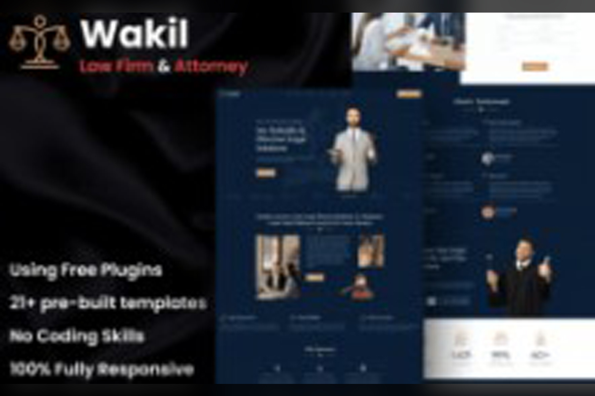 Wakil – Attorney Law Firm and Legal Services Elementor Template Kit April 15, 2025