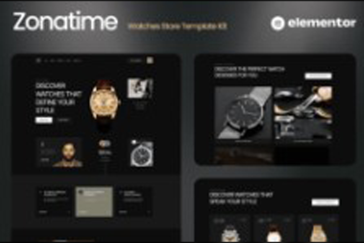 Zonatime – Dark Theme Watch Store Elementor Template Kit April 15, 2025