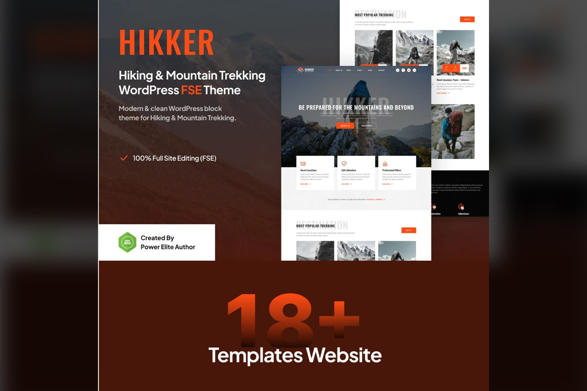 Hikker – Hiking & Mountain Trekking Gutenverse FSE WordPress Theme v1.0.2