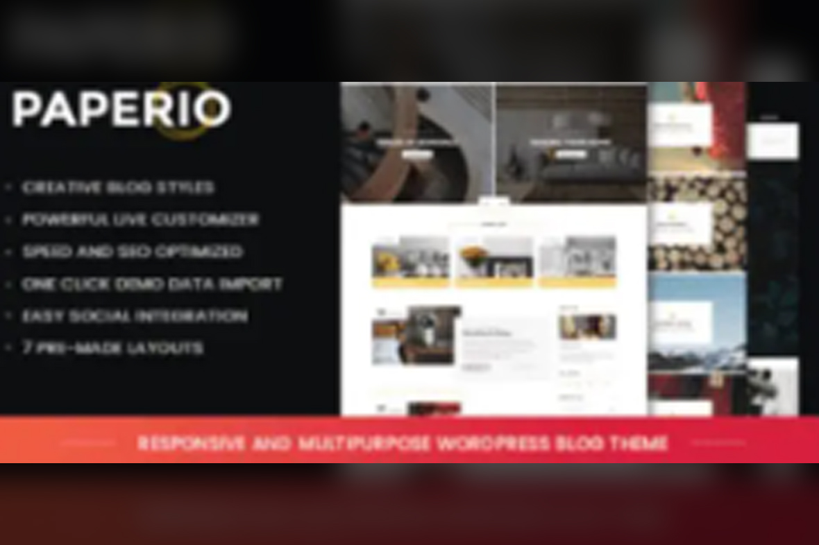 Paperio – Responsive and Multipurpose WordPress Blog Theme v2.8