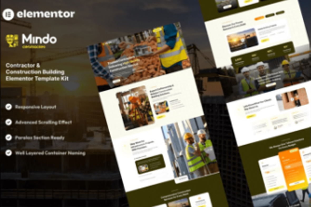 Mindo – Contractor and Construction Building Elementor Template Kit Mar-15