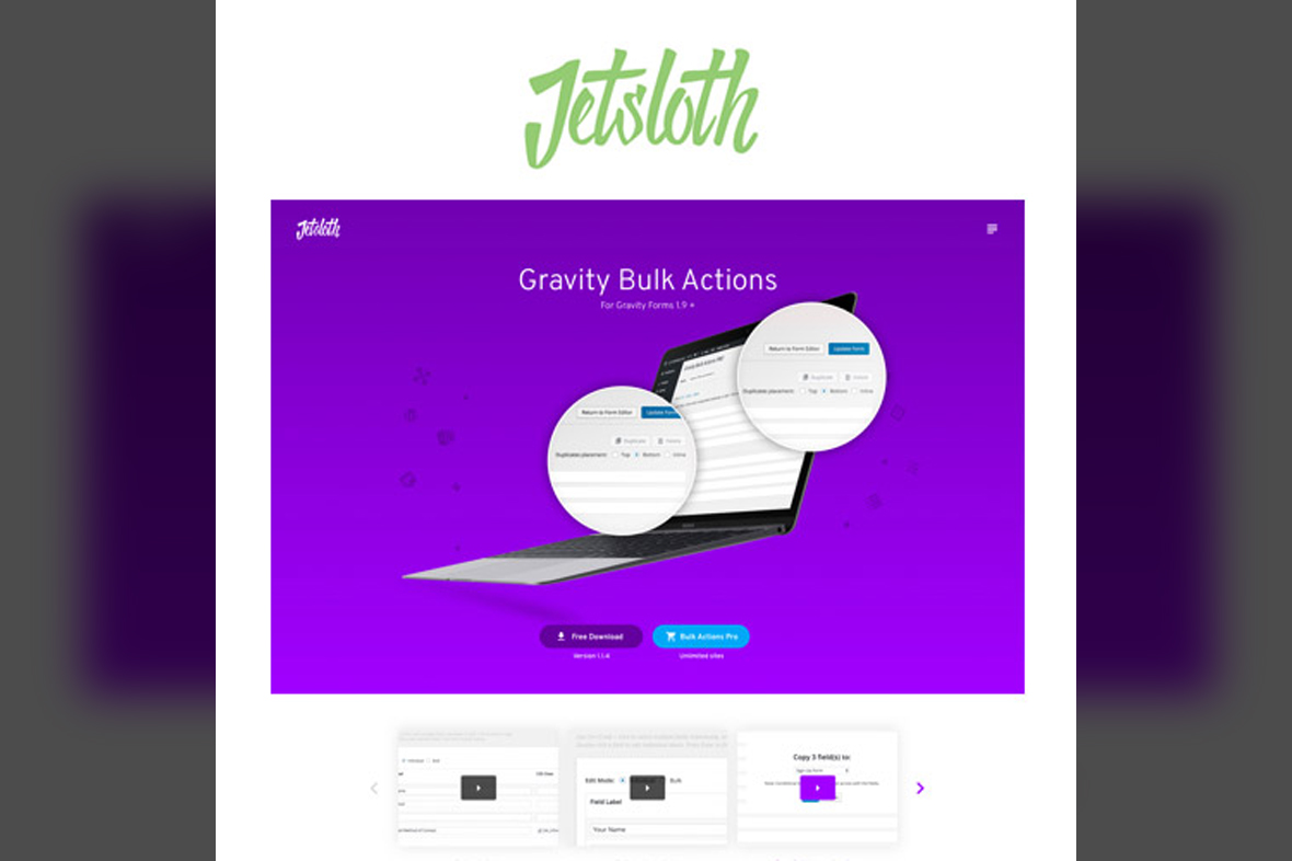 Jetsloth – Gravity Forms Bulk Actions Pro v1.4.4